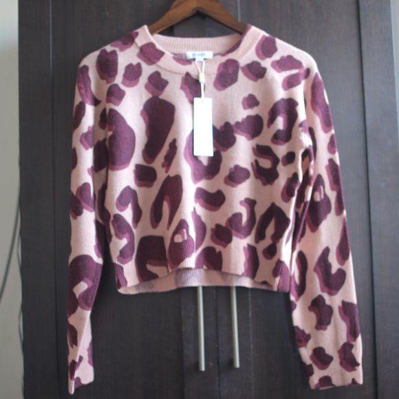 NWT Leopard 100% Cashmere Purple Pink Sweater. - Picture 10 of 11